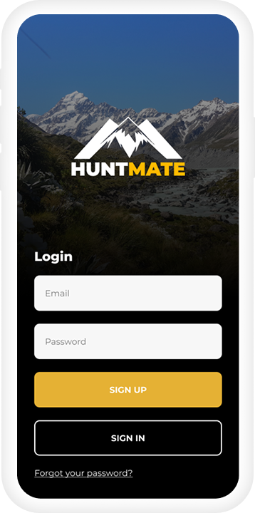 Hunt Mate mobile app screenshot