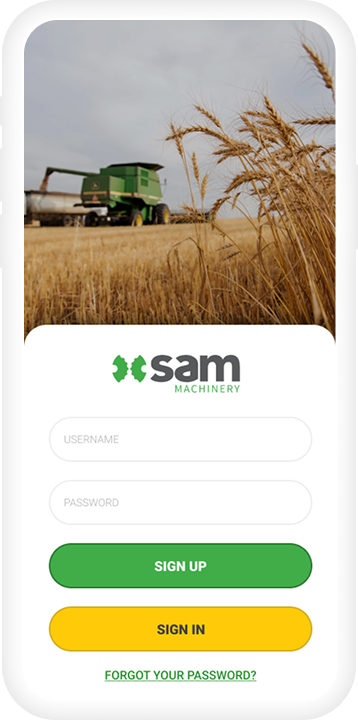 SAM Machinery mobile app screenshot